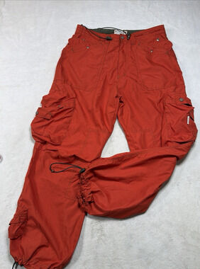 Macgear Vintage Y2K Orange Technical Cargo Pants Parachute Gorpcore Men Medium
